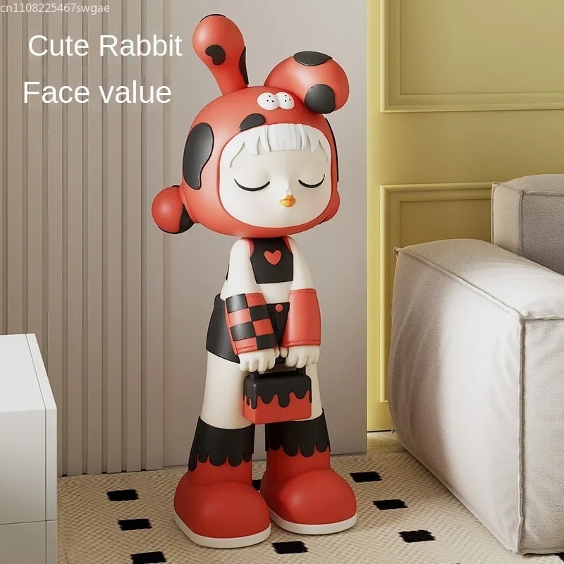 Resin Art Craft - Statue de fille de dessin animé,