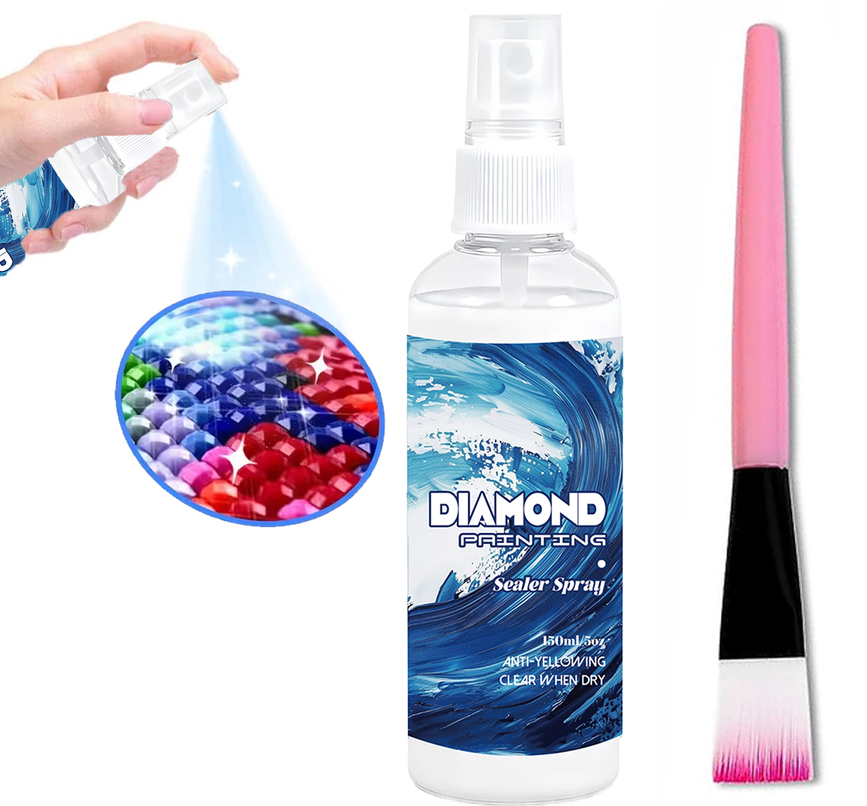 Resin Art Glue - Spray de scellement pour peinture diamantée