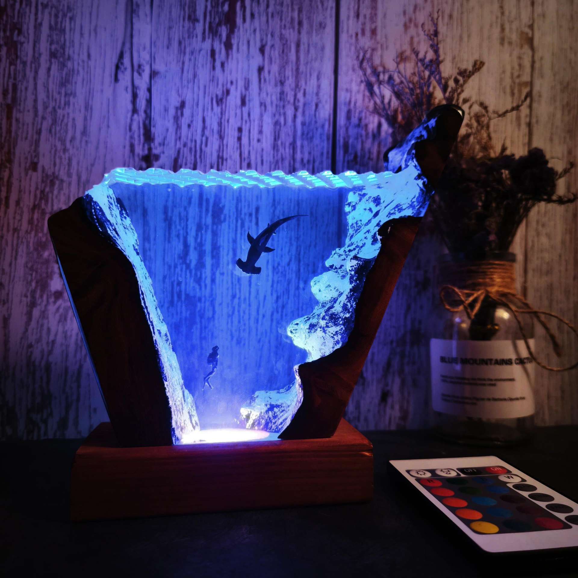Resin Art And Wood - Ornement lumineux Requin Marteau de la