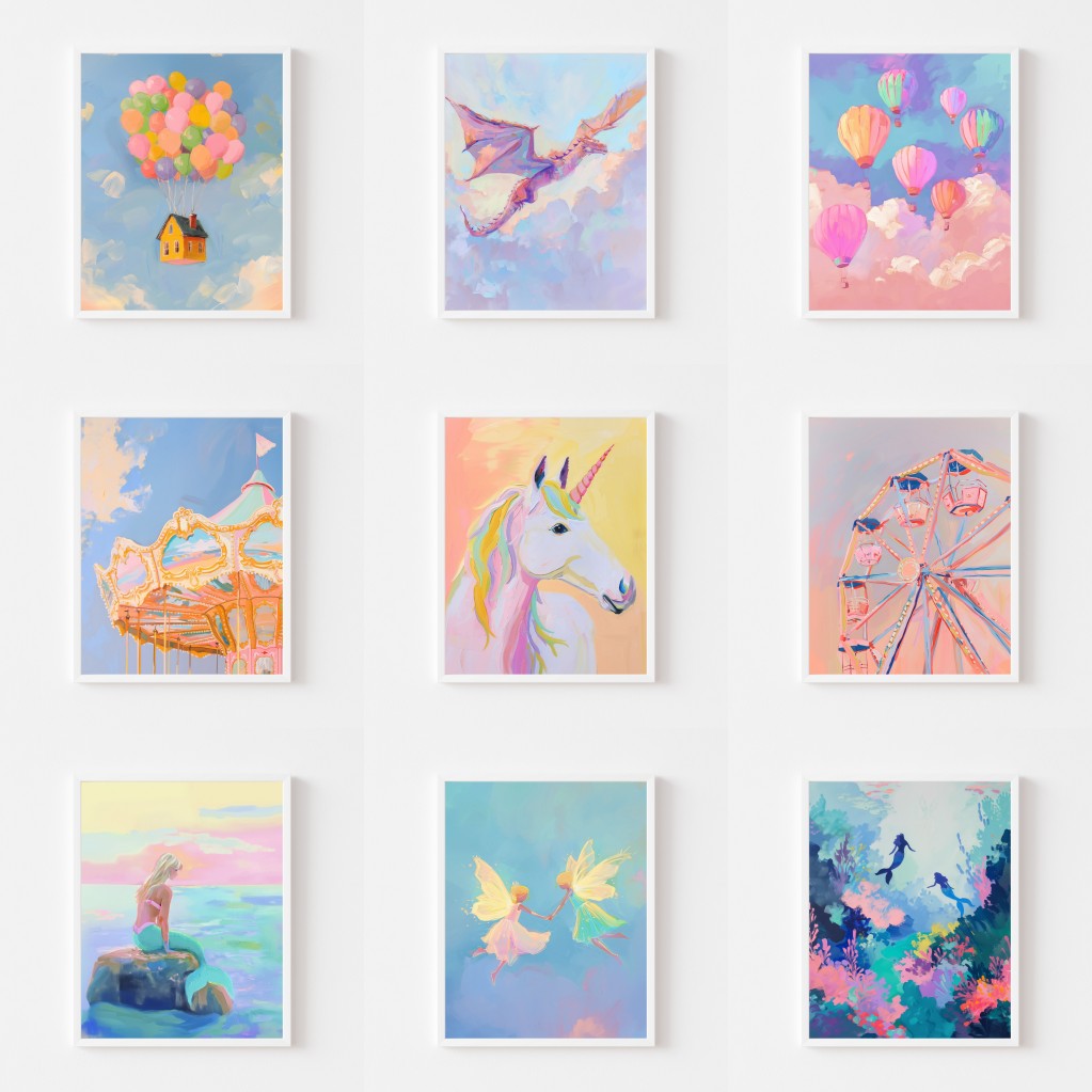 Resin Art World - Affiche murale artistique pastel magique, Peinture