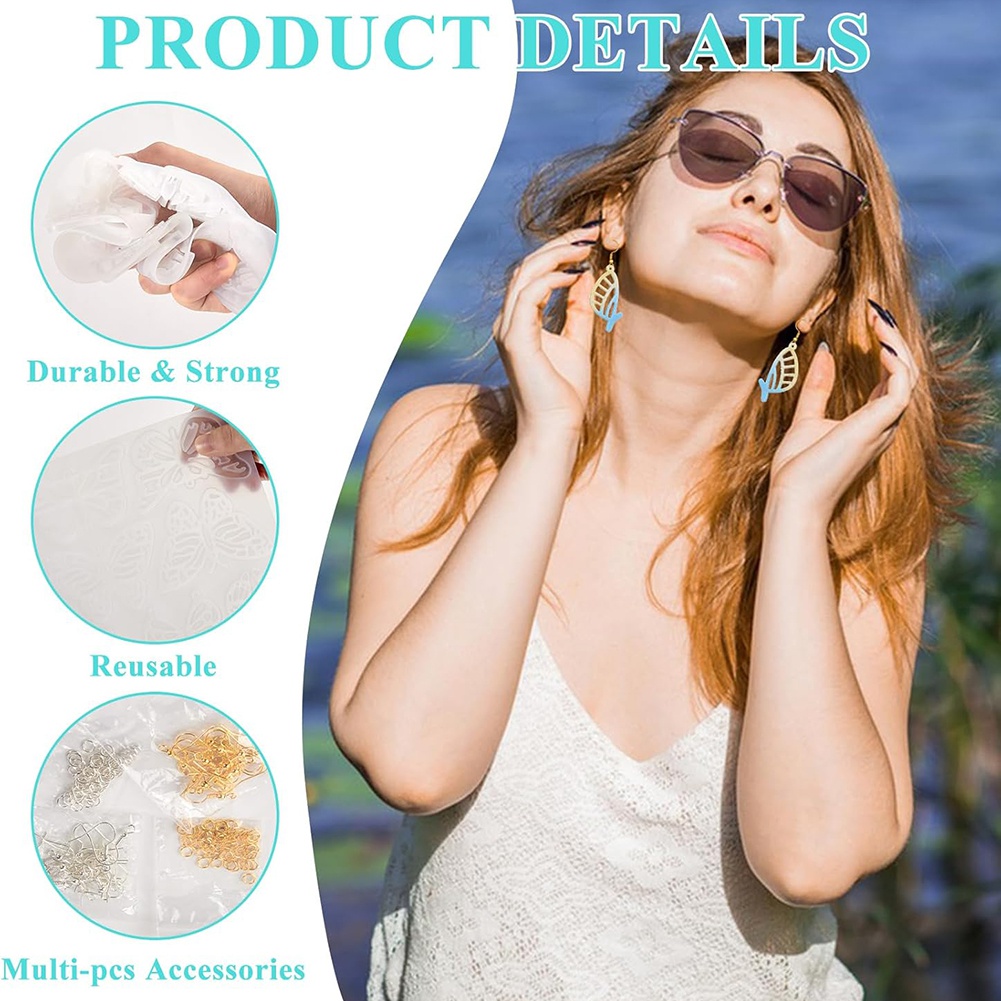 Resin Art Earrings Kit - Kit de moules à boucles d'oreilles