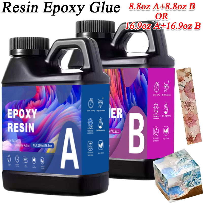 Resin Art Glue - Colle époxy en résine AB, 17.6oz/33.8oz,