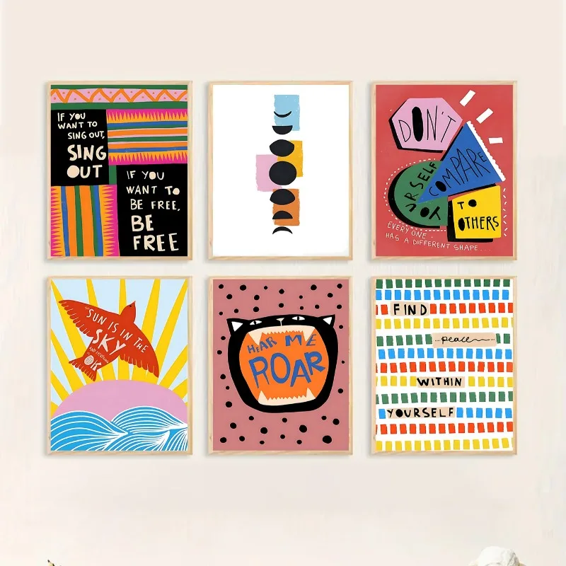 Resin Art Quote - Affiche bohème colorée imprimée avec des