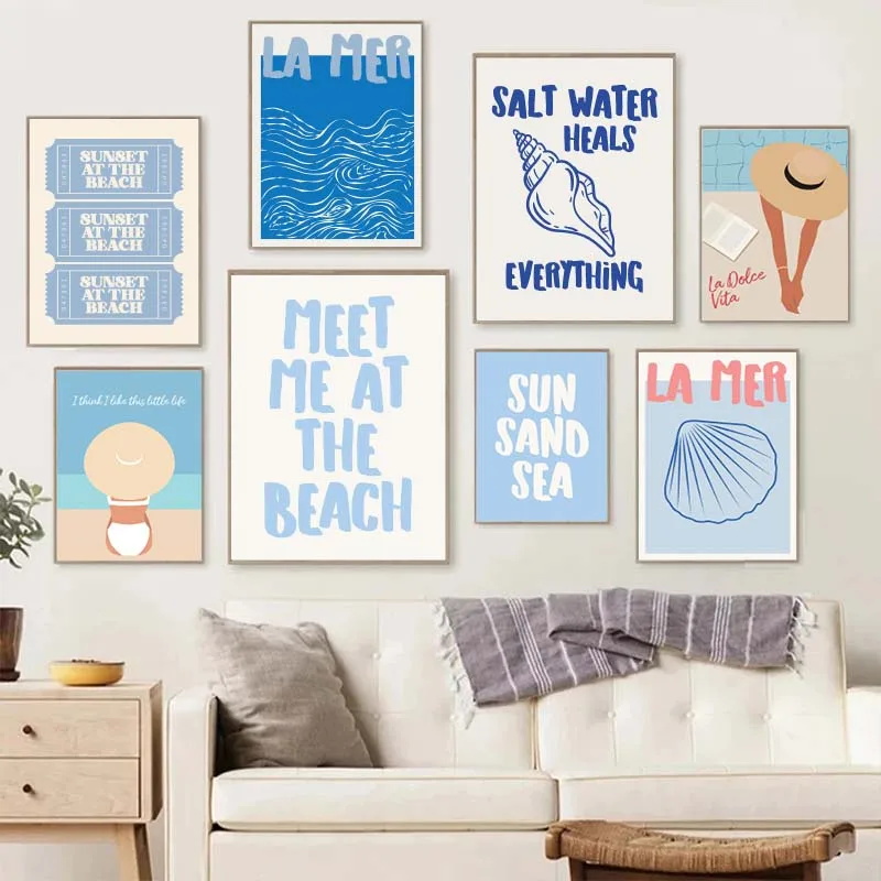 Resin Art Quote - Affiches « Seashells Meet Me At