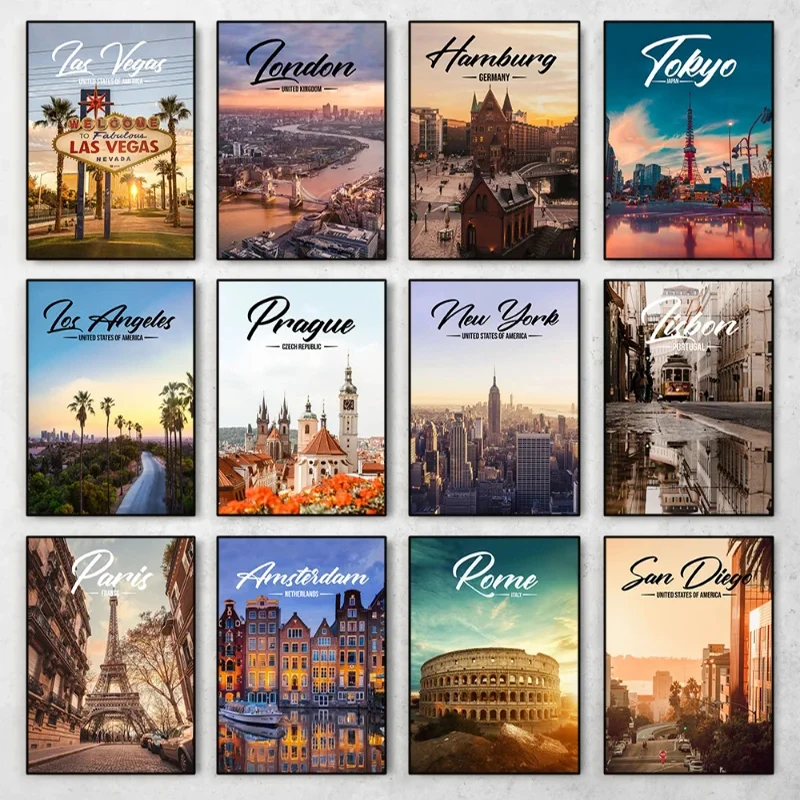 Resin Art World - Affiches de villes célèbres du monde