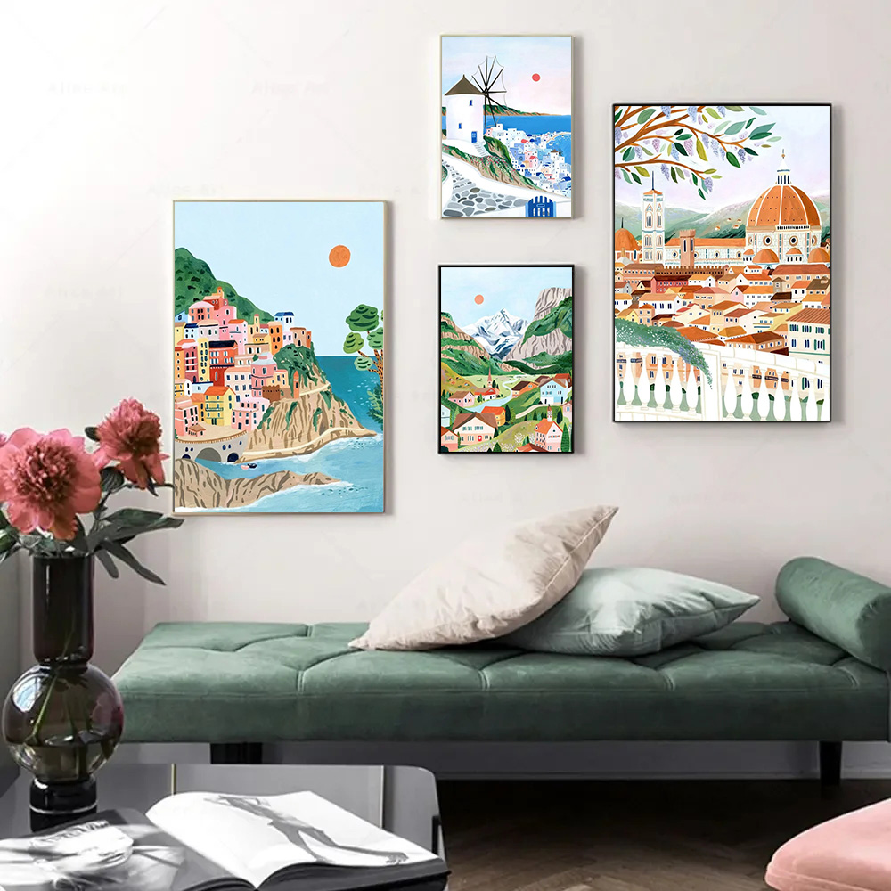 Resin Art World - Affiche de voyage mondial, paysages de